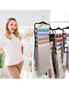 Perchas de Pantalones SHUKEEKA 3 Piezas Terciopelo Antideslizante 2