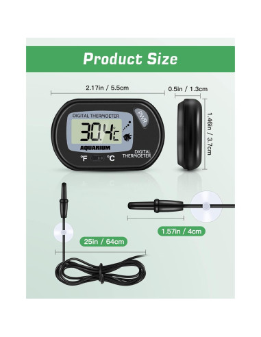 Termómetro Digital para Acuario Zacro ZDT1-AUX-1 LCD Grande