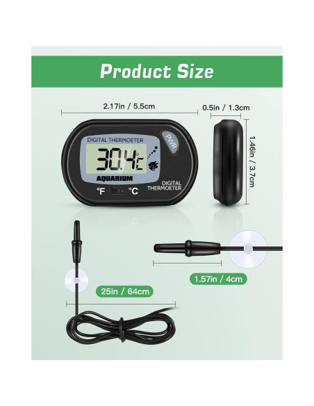 Termómetro Digital para Acuario Zacro ZDT1-AUX-1 LCD Grande