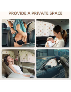 Cortina de Ventana de Coche Aokway 2Pcs - Protección UV 99% 2