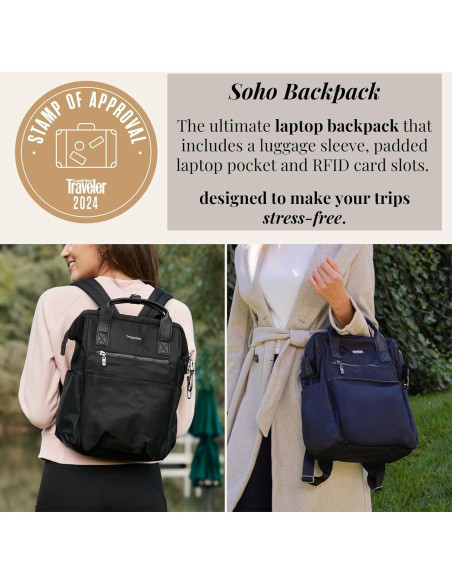 Mochila Baggallini Soho para Laptop Resistente al Agua - Negro
