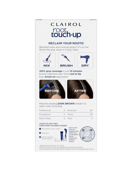 Tinte Permanente Clairol Nice'n Easy 4 Castaño Oscuro 32.5 ml