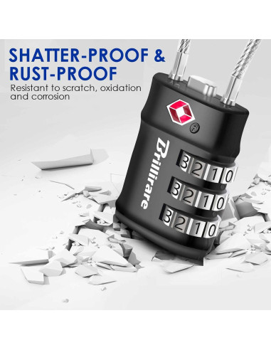 2 Candados de Equipaje Aprobados por TSA BRILLIRARE 3 Dígitos