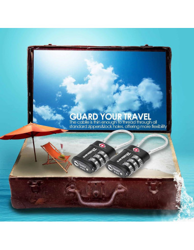 2 Candados de Equipaje Aprobados por TSA BRILLIRARE 3 Dígitos