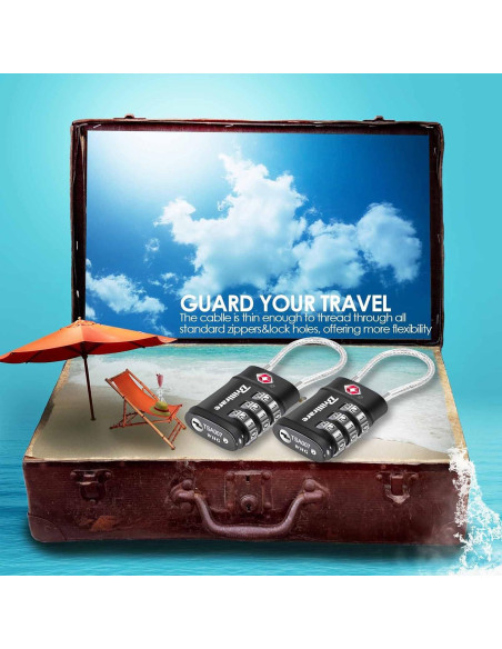 2 Candados de Equipaje Aprobados por TSA BRILLIRARE 3 Dígitos