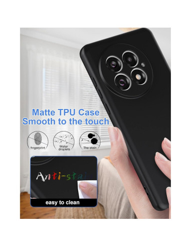 Funda de Silicona Foluu para OnePlus 13 5G - Antideslizante, Negra