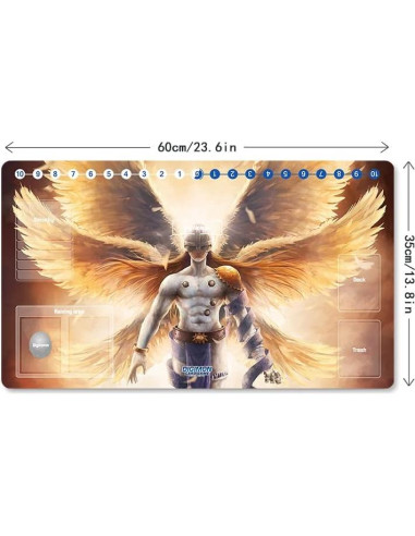 Tapete de Juego Mlikemat Digimon Angemon 60x35 cm con Bolsa