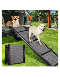 Rampa para Perros VIVOHOME 170 cm Antideslizante Plegable 90 kg