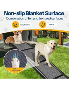 Rampa para Perros VIVOHOME 170 cm Antideslizante Plegable 90 kg 2