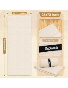 Toalla de Yoga Antideslizante SOOWASH 71x183 cm Beige - 2 Piezas 2