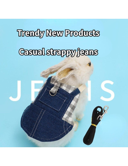 Arnés y Correa para Conejo Copfeu Gris Talla S Ajustable