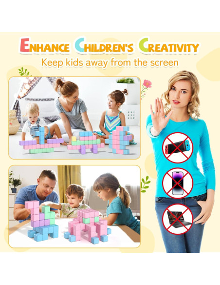 45PCS Bloques Magnéticos Montessori SYSKENI para Niños 2-8 Años