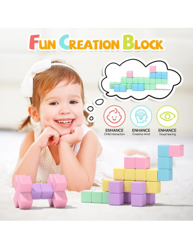 45PCS Bloques Magnéticos Montessori SYSKENI para Niños 2-8 Años