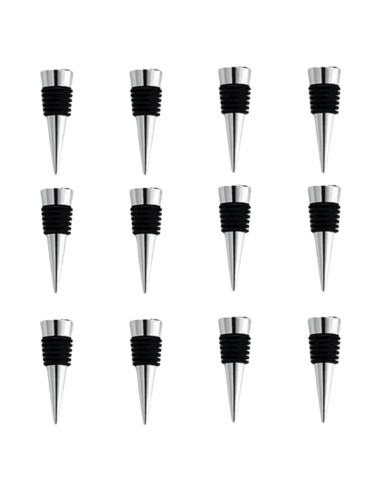 Tapones de vino reutilizables ENLAYER 12 Pcs acero y goma
