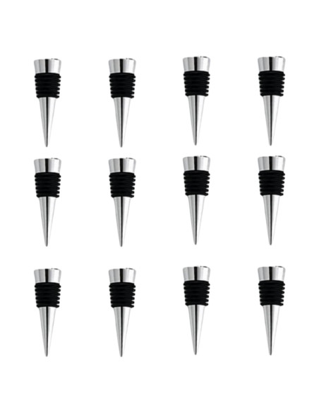 Tapones de vino reutilizables ENLAYER 12 Pcs acero y goma