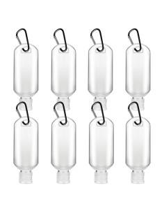 Juego de 8 Botellas de Viaje 50 ml VHOPMORE con Llavero