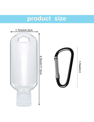 Juego de 8 Botellas de Viaje 50 ml VHOPMORE con Llavero