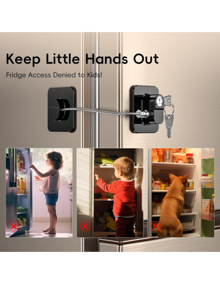 Cerradura de Seguridad para Refrigerador WILNIRY - 2 Pcs Negra