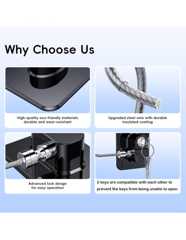 Cerradura de Seguridad para Refrigerador WILNIRY - 2 Pcs Negra