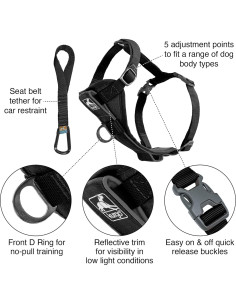 Arnés para Perros Kurgo Tru-Fit Smart Pequeño Negro 2