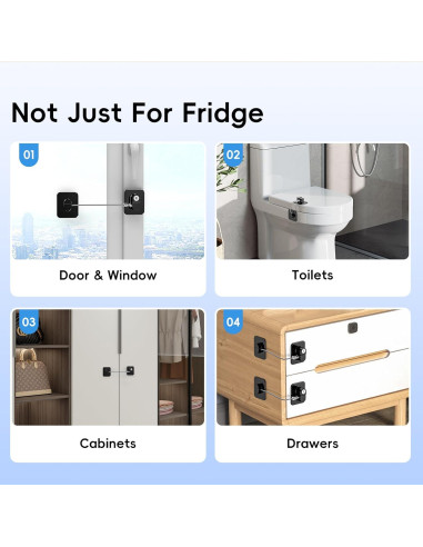 Cerradura de Seguridad para Refrigerador WILNIRY - 2 Pcs Negra