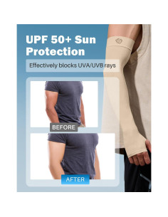 Mangas de Compresión UV para Brazo Shinymod - Unisex Beige 2