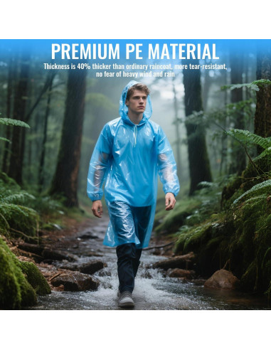 Paquete de 4 Ponchos de Lluvia Desechables GAOHUI Adultos