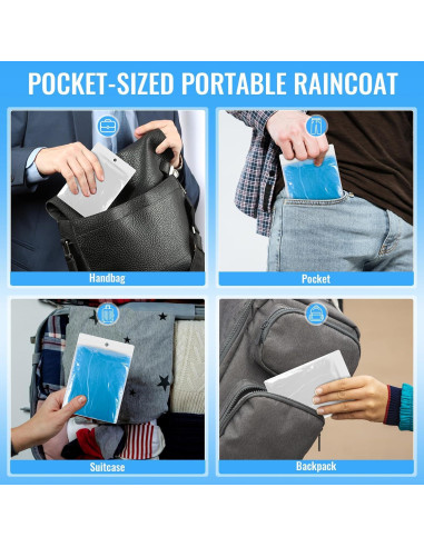 Paquete de 4 Ponchos de Lluvia Desechables GAOHUI Adultos