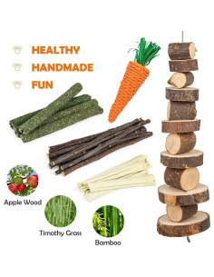 Juguetes Masticables Naturales Sofier para Conejos y Cobayas 2