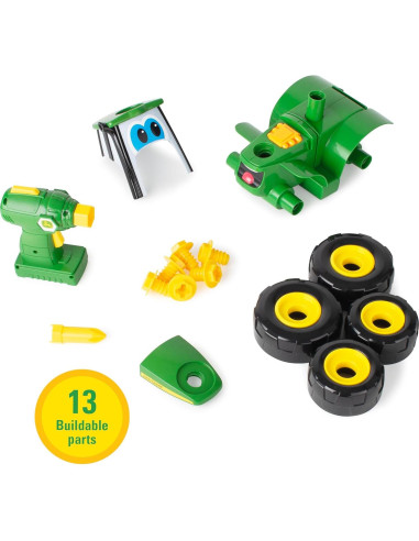 Juguete de Construcción John Deere Tractor Johnny 16 Piezas