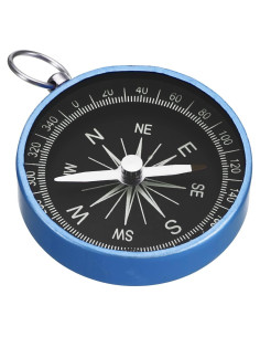 Brújula de bolsillo PATIKIL azul, mini brújula de navegación