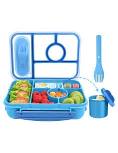 Caja de Almuerzo Bento Demiue 5 Compartimentos 1.3L Azul