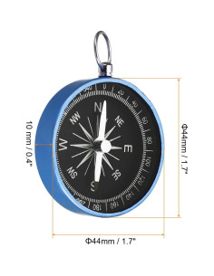Brújula de bolsillo PATIKIL azul, mini brújula de navegación 2