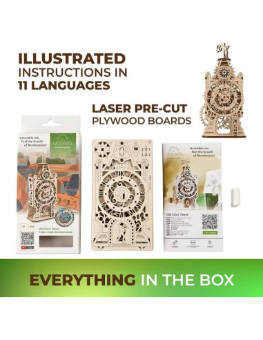 Rompecabezas 3D UGEARS Vieja Torre del Reloj - Modelo Mecánico