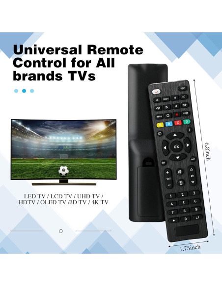 Paquete de 5 Controles Remotos Universales para TV Saysurey