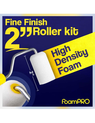 Kit de Pintura FoamPRO 2" con 10 Rodillos y Bandeja