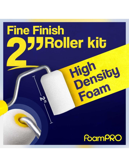 Kit de Pintura FoamPRO 2" con 10 Rodillos y Bandeja