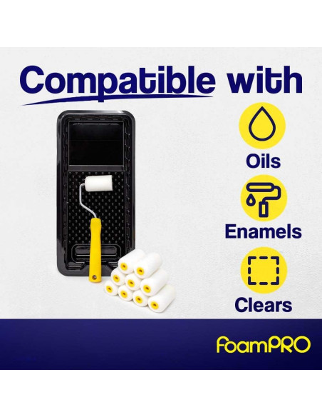 Kit de Pintura FoamPRO 2" con 10 Rodillos y Bandeja
