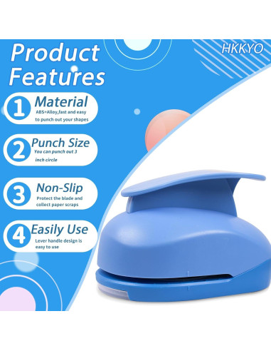 Perforadora Circular Grande HKKYO 3 Pulgadas para Manualidades