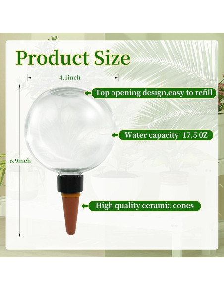 3 Esferas de Riego Automático Gewosi 500 ml para Plantas