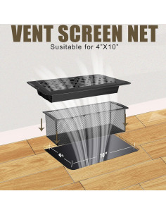 Rejilla de Ventilación de Piso LPECMX 10x25 cm con Filtros 2