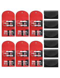 Set de Manicura 12 Piezas Lanties Acero Inoxidable Negro