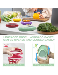 Set de 4 Conservadores de Frutas AWLGAK - Aguacate y Cebolla 2