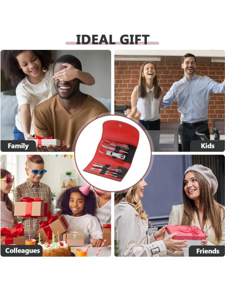 Set de Manicura 12 Piezas Lanties Acero Inoxidable Negro