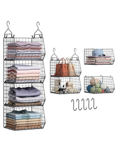 Organizador Colgante de Closet X-cosrack 4 Niveles Metal Negro