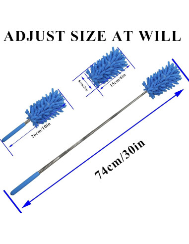 Plumero Telescópico de Microfibra zdyCGTime - 2 Paquete Azul