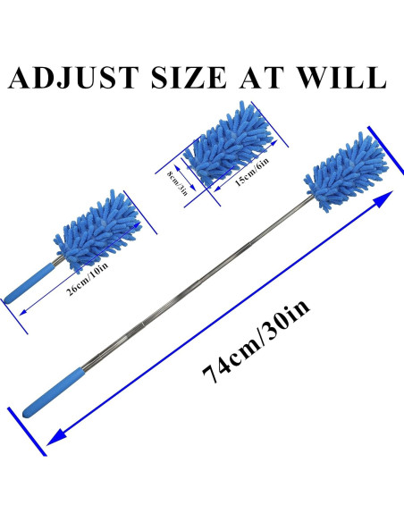 Plumero Telescópico de Microfibra zdyCGTime - 2 Paquete Azul