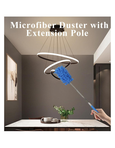 Plumero Telescópico de Microfibra zdyCGTime - 2 Paquete Azul