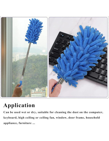 Plumero Telescópico de Microfibra zdyCGTime - 2 Paquete Azul