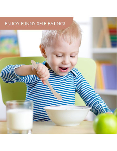 Cucharas de Silicona para Bebés NETANY - 6 Piezas Suaves y Flexibles